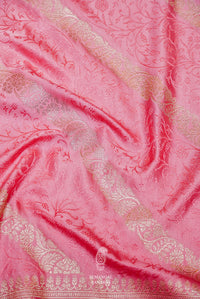 Handwoven Baby Pink Banarasi Katan Soft Silk Saree