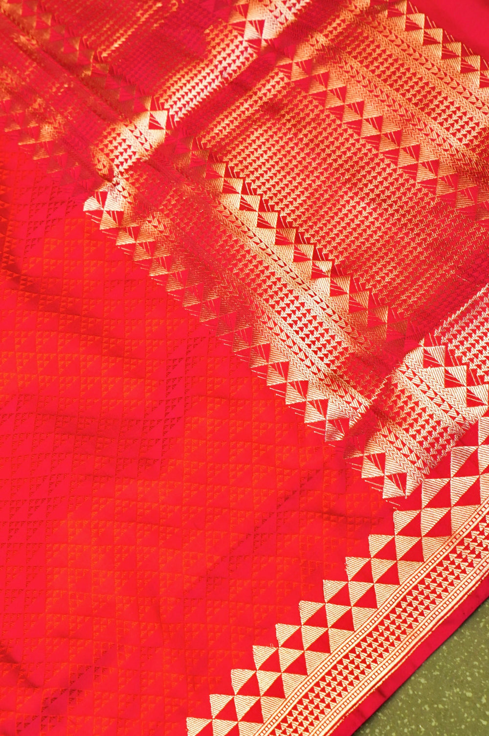 Handwoven Red Banarasi Katan Silk Suit