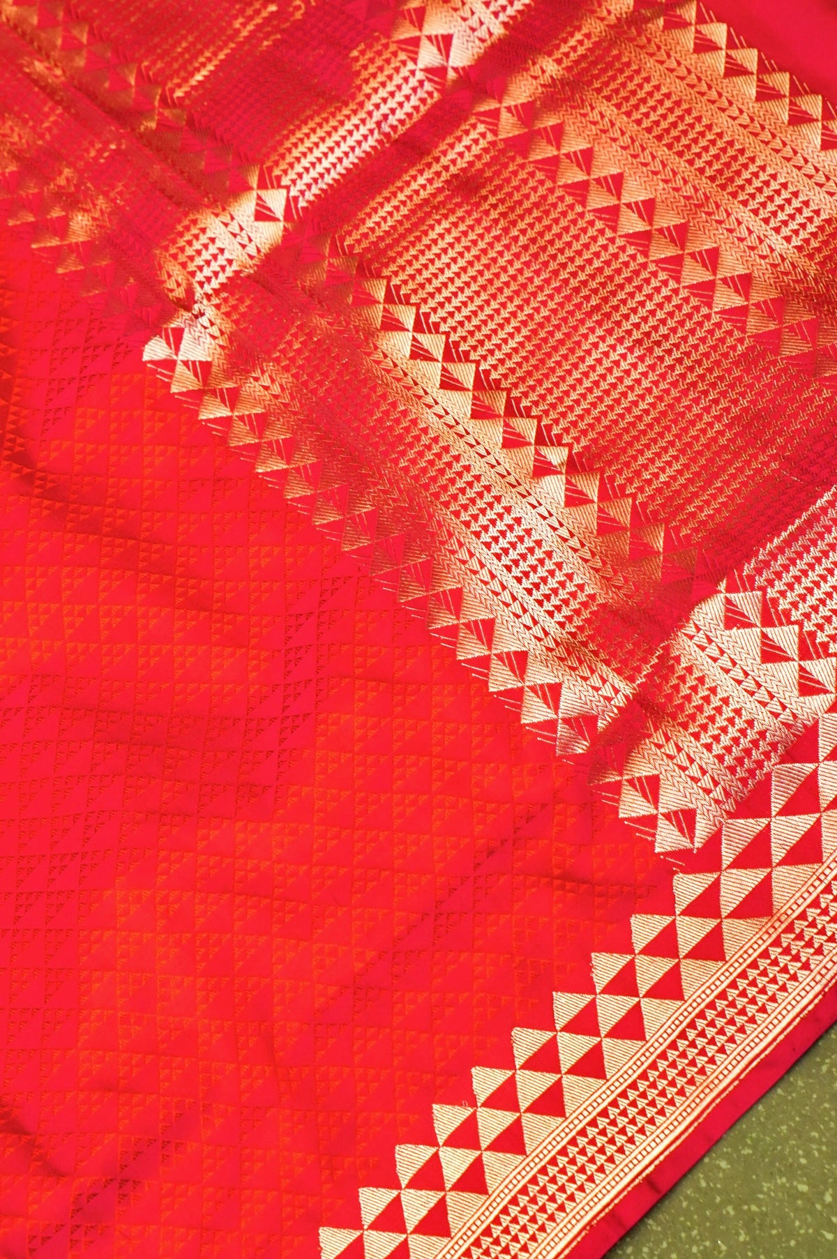 Handwoven Red Banarasi Katan Silk Suit