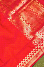 Handwoven Red Banarasi Katan Silk Suit