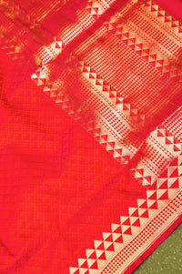 Handwoven Red Banarasi Katan Silk Suit