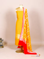 Handwoven Yellow Banarasi Khaddi Georgette Suit