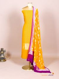 Handwoven Yellow Banarasi Khaddi Georgette Suit