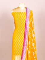 Handwoven Yellow Banarasi Khaddi Georgette Suit