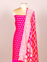 Handwoven Pink Banarasi Khaddi Georgette Suit