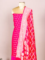 Handwoven Pink Banarasi Khaddi Georgette Suit