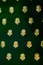 Handwoven Bottle Green Banarasi Khaddi Georgette Suit