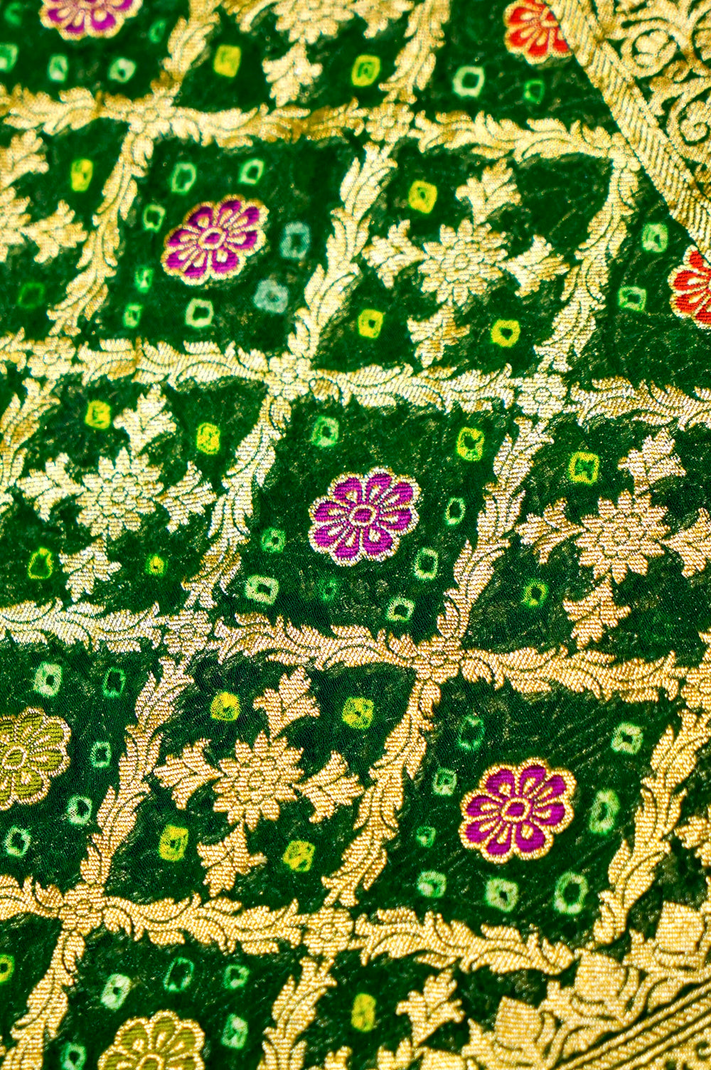 Handwoven Bottle Green Banarasi Khaddi Georgette Suit