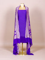 Handwoven Purple Banarasi Khaddi Georgette Suit