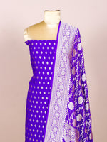 Handwoven Purple Banarasi Khaddi Georgette Suit