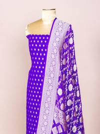 Handwoven Purple Banarasi Khaddi Georgette Suit