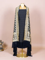 Handwoven Black Banarasi Khaddi Georgette Suit