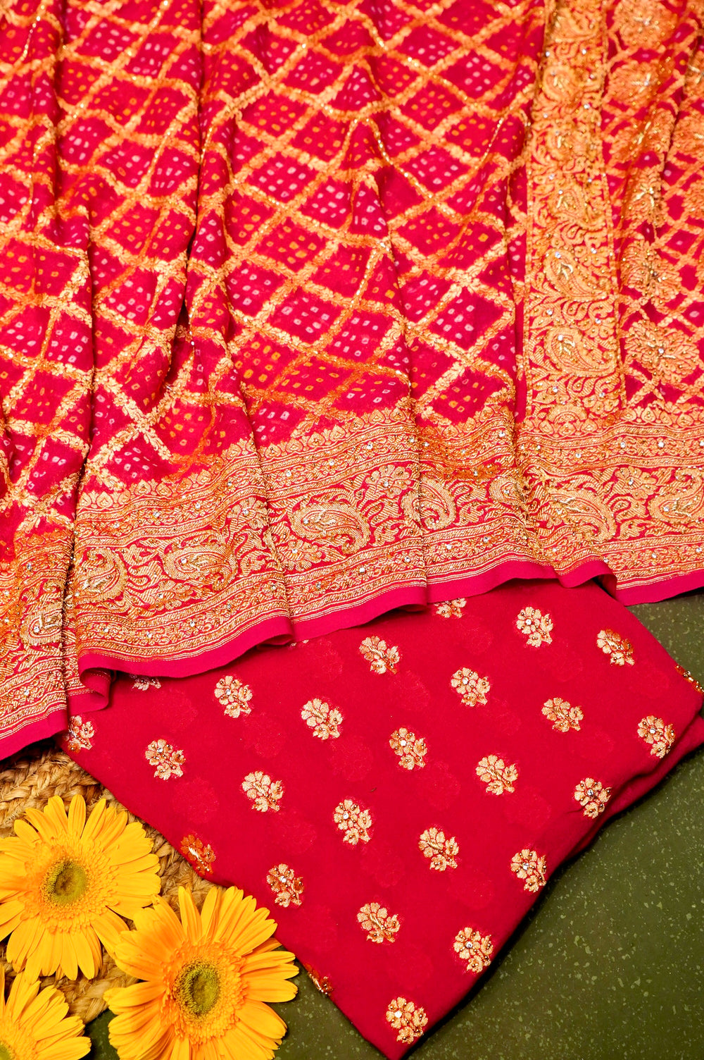 Handwoven Pink Banarasi Khaddi Georgette Suit