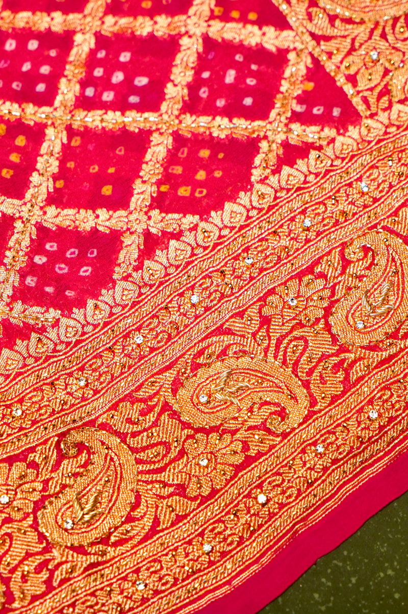 Handwoven Pink Banarasi Khaddi Georgette Suit
