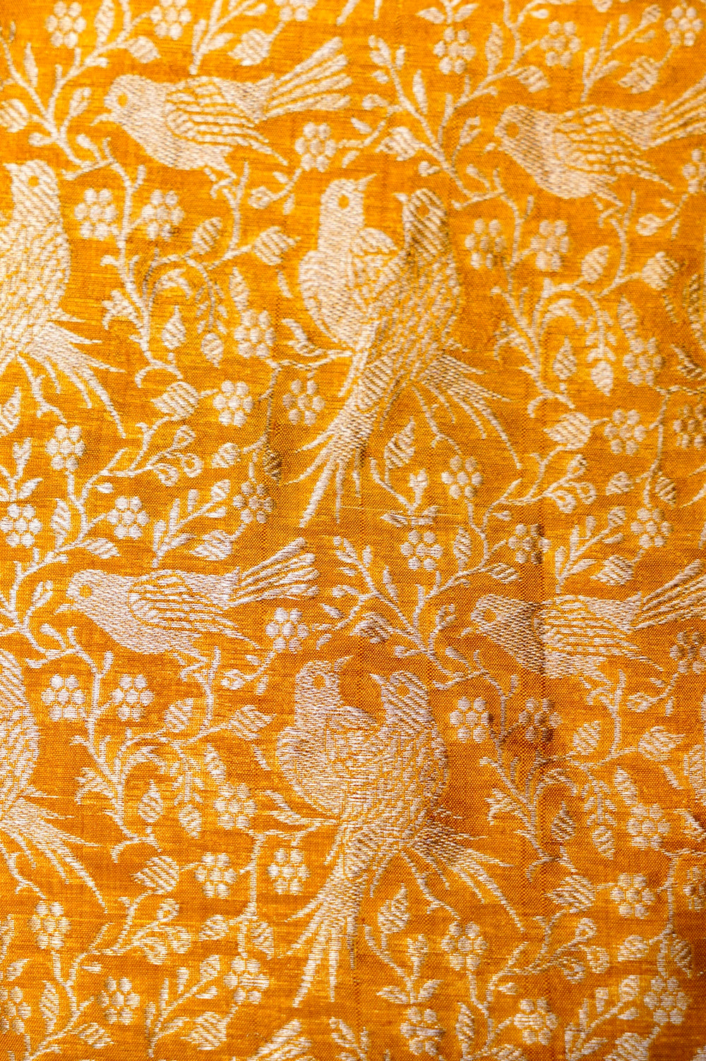 Handwoven Yellow Banarasi Mashru Silk Suit