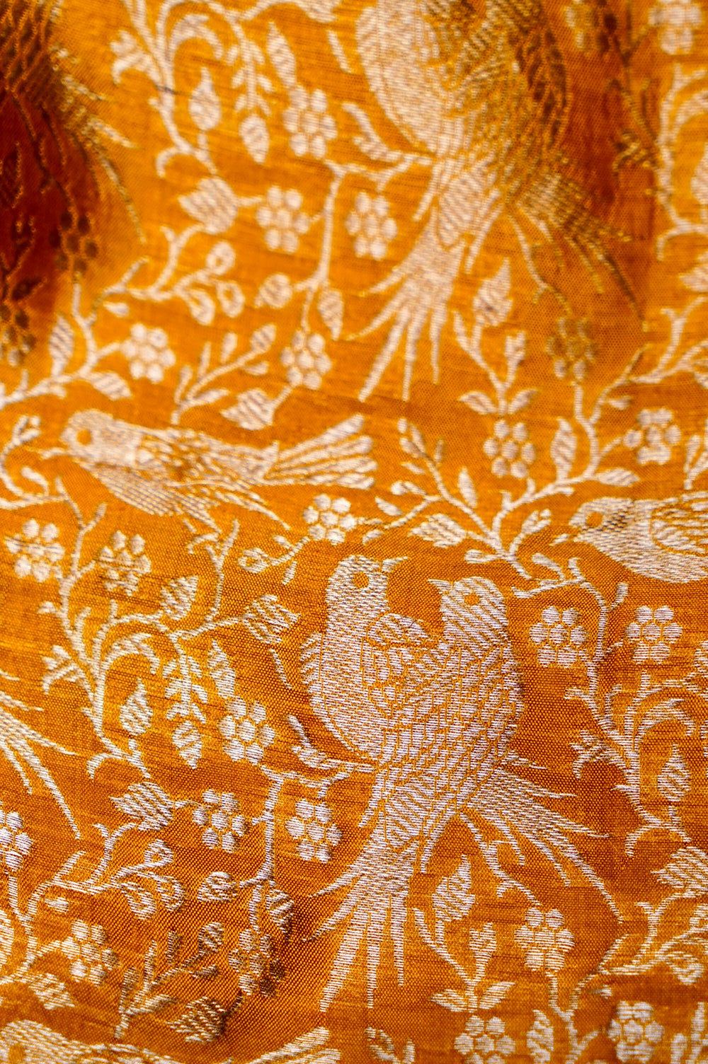 Handwoven Yellow Banarasi Mashru Silk Suit