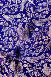 Handwoven Royal Blue Banarasi Mashru Silk Suit