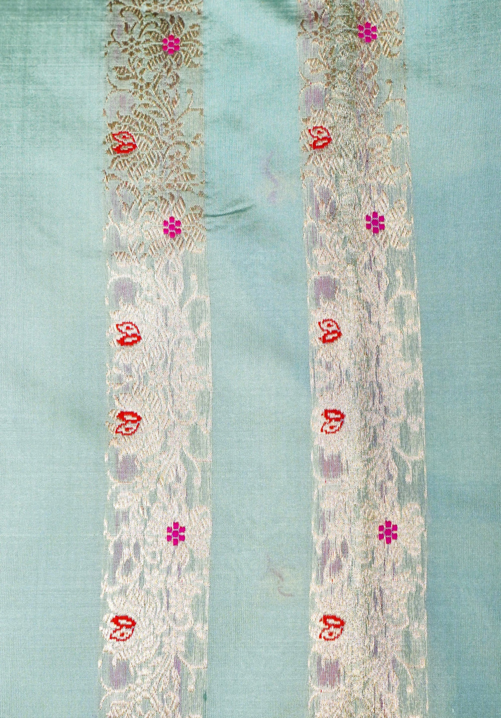 Handwoven Pastel Blue Banarasi Katan Silk Suit