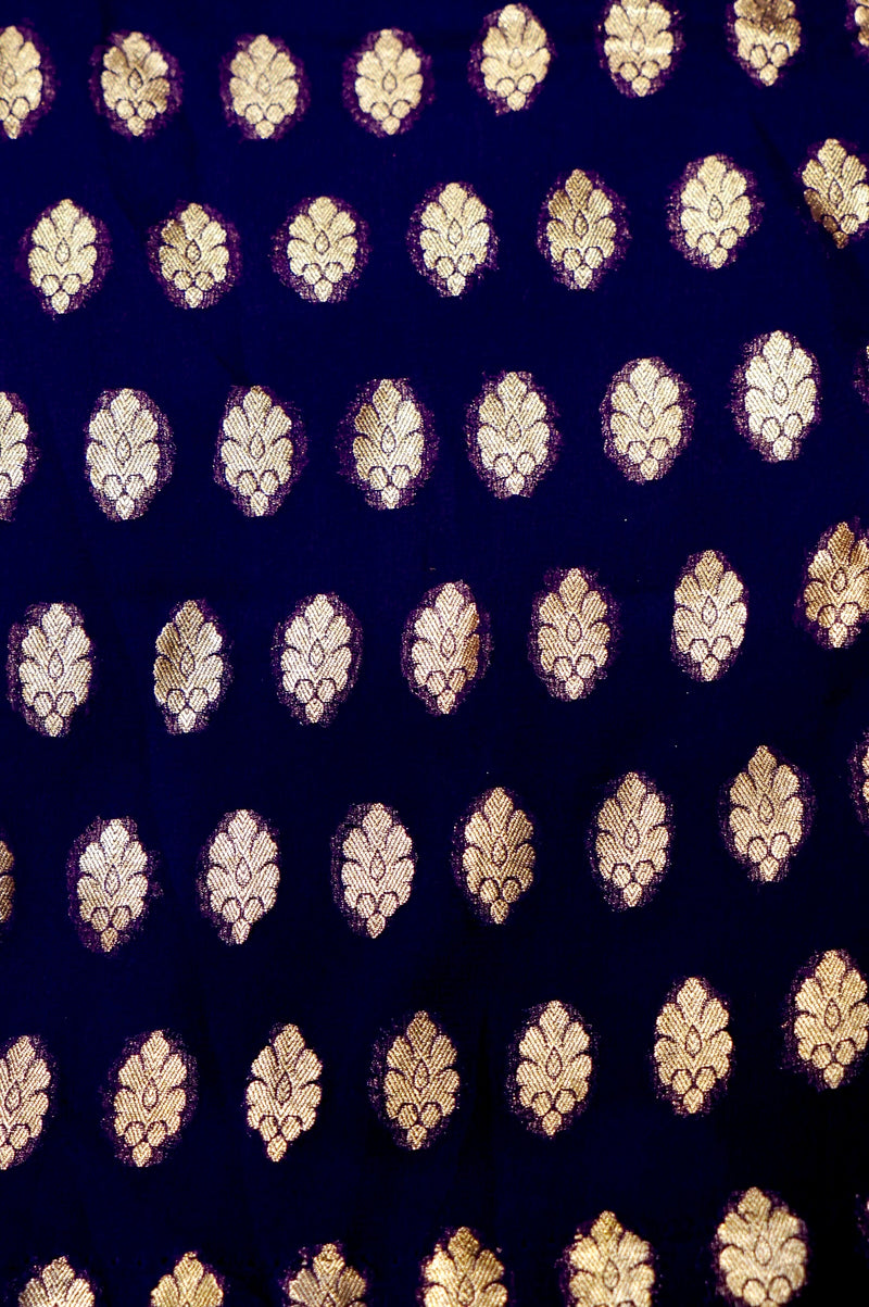 Handwoven Dark Purple Banarasi Khaddi Georgette Suit