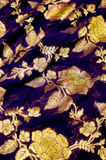 Handwoven Dark Purple Banarasi Khaddi Georgette Suit