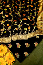 Handwoven Black Banarasi Khaddi Georgette Suit