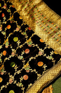 Handwoven Black Banarasi Khaddi Georgette Suit