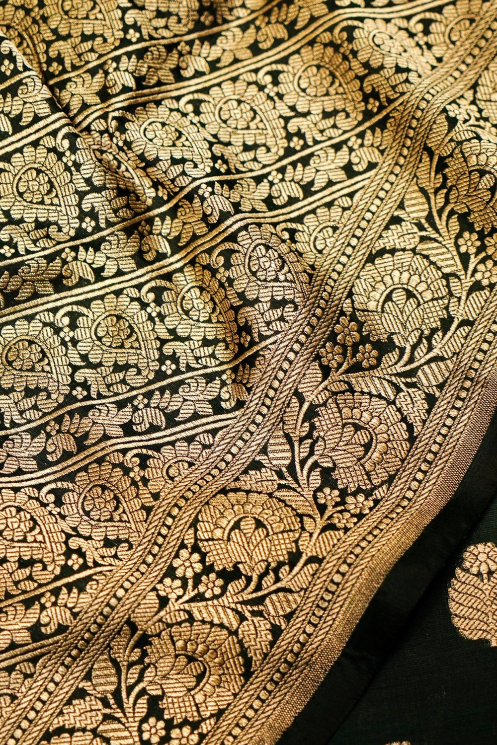 Handwoven Black Banarasi Katan Silk Suit