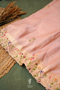 Designer Pink Katan Soft Silk Saree