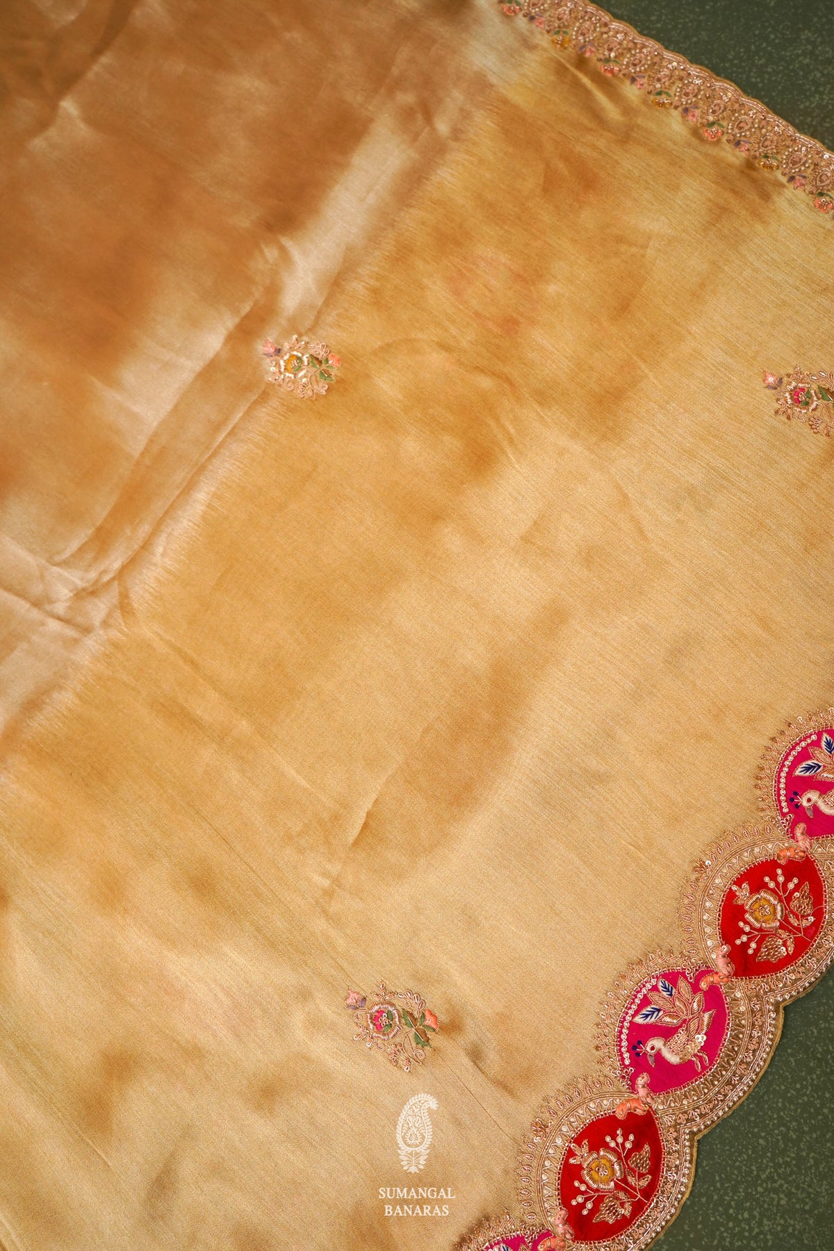 Designer Golden Tissue Silk   Saree