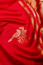 Handwoven Pink Banarasi Katan Soft Silk Saree