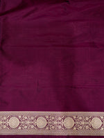 Handwoven Wine Banarasi Katan Silk Saree