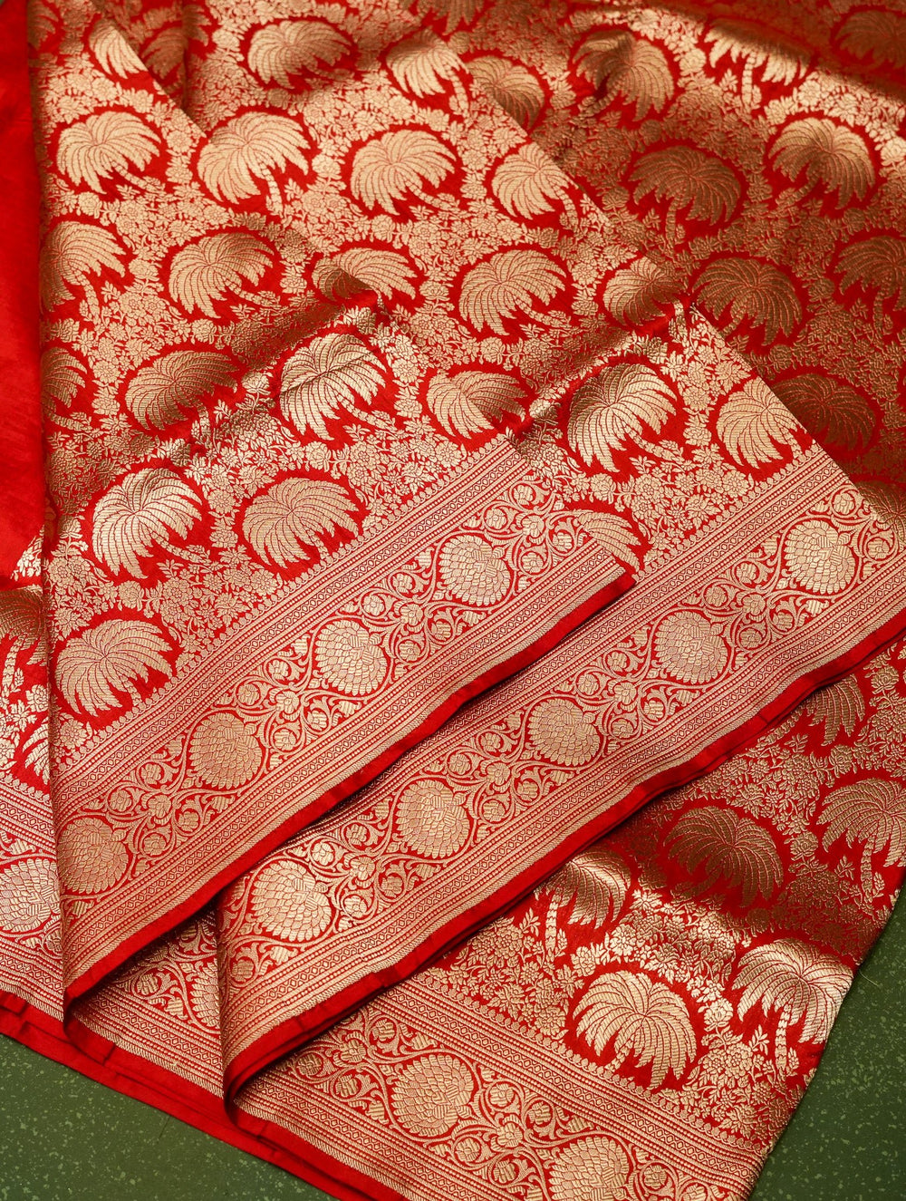 Handwoven Red Banarasi Katan Silk Saree