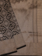 Handwoven Black Banarasi Mashru Silk Saree