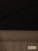 Handwoven Black Banarasi Mashru Silk Saree