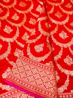 Handwoven Red Banarasi Katan Silk Saree