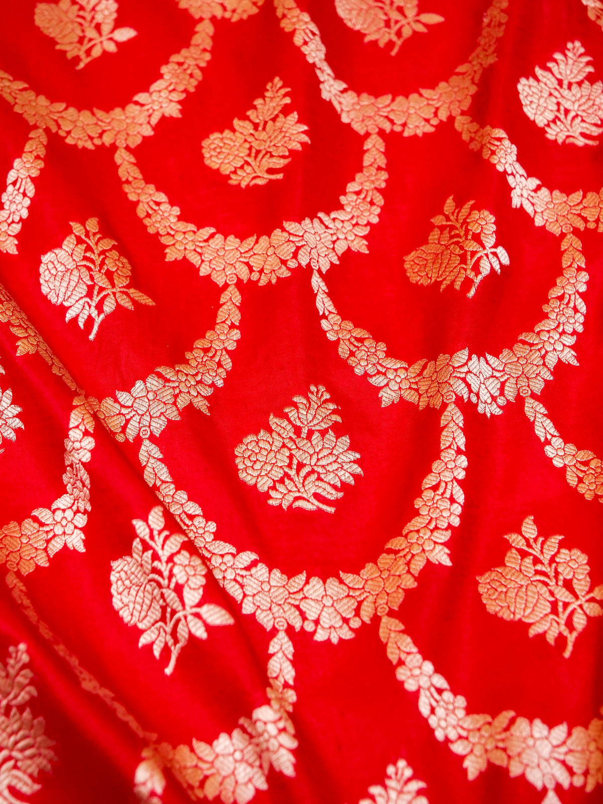 Handwoven Red Banarasi Katan Silk Saree