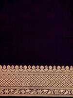 Handwoven Dark Purple Banarasi Katan Silk Saree