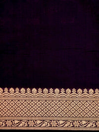 Handwoven Dark Purple Banarasi Katan Silk Saree