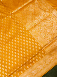 Handwoven Mustard Yellow Banarasi Katan Silk Saree