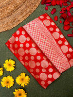 Handwoven Red Banarasi Katan Silk Saree