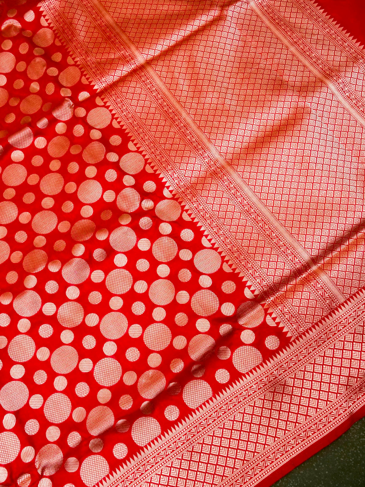 Handwoven Red Banarasi Katan Silk Saree