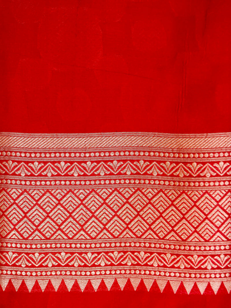 Handwoven Red Banarasi Katan Silk Saree