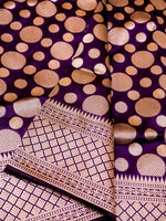 Handwoven Dark Purple Banarasi Katan Silk Saree