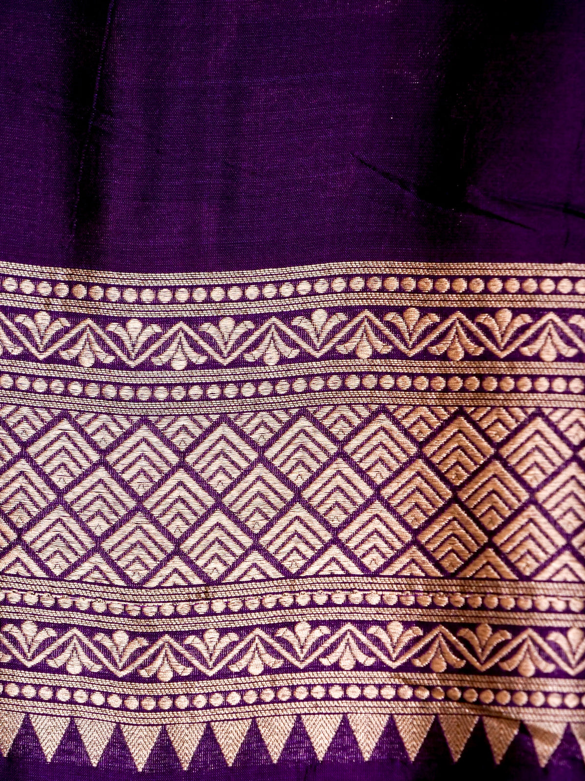 Handwoven Dark Purple Banarasi Katan Silk Saree