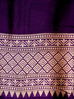 Handwoven Dark Purple Banarasi Katan Silk Saree