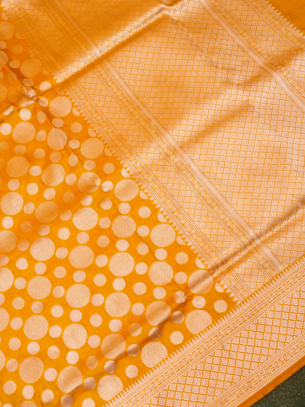 Handwoven Mustard Yellow Banarasi Katan Silk Saree