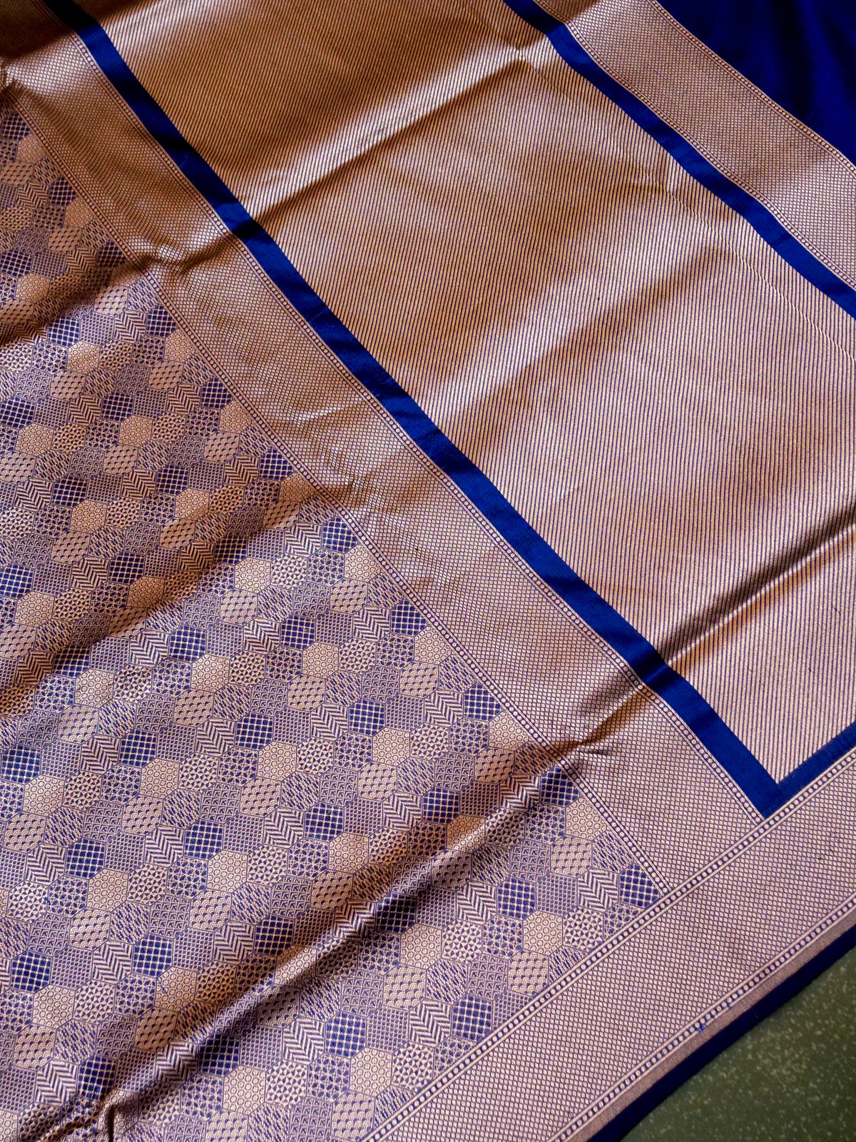 Handwoven Blue Banarasi Katan Silk Saree