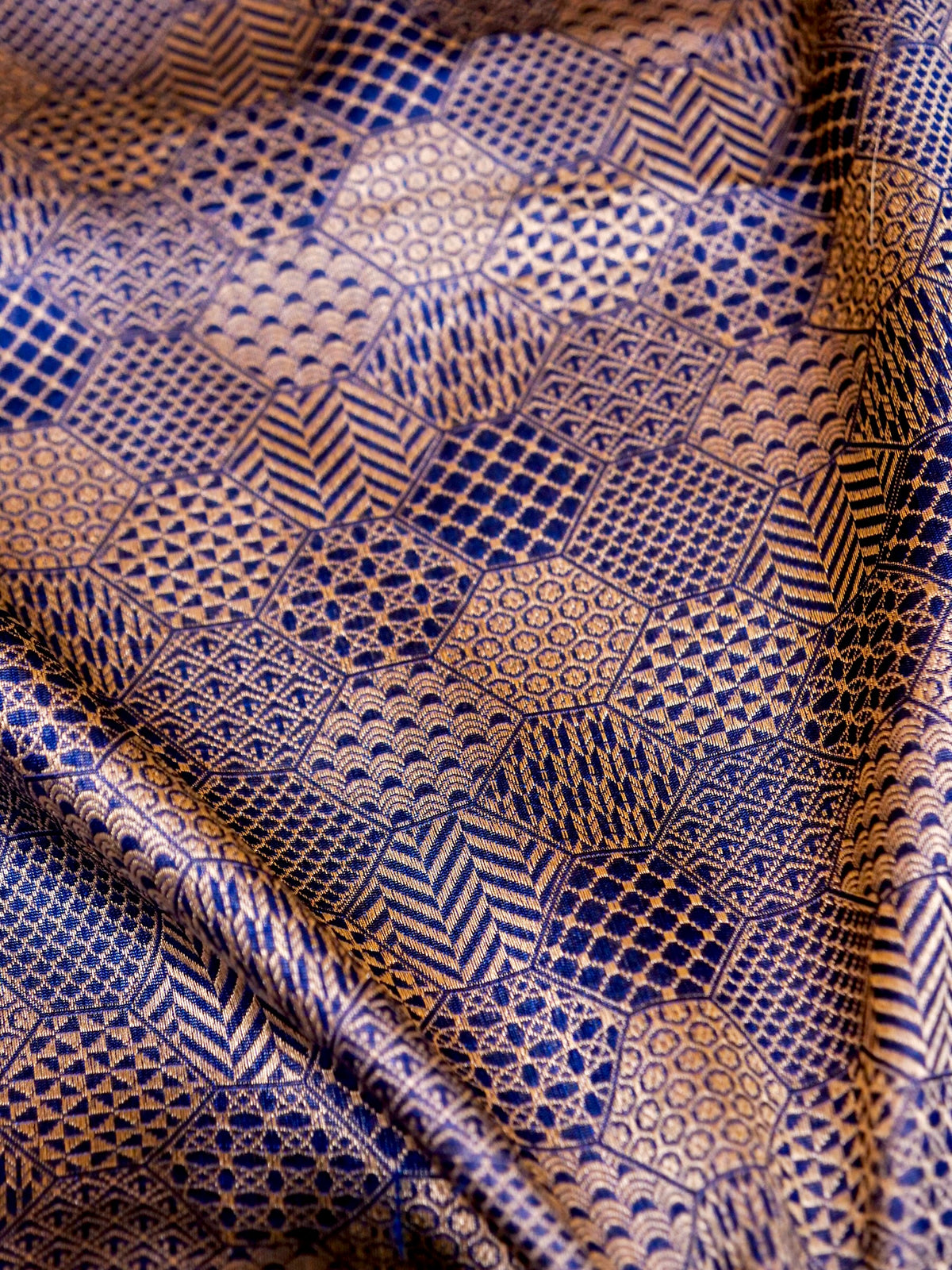 Handwoven Blue Banarasi Katan Silk Saree