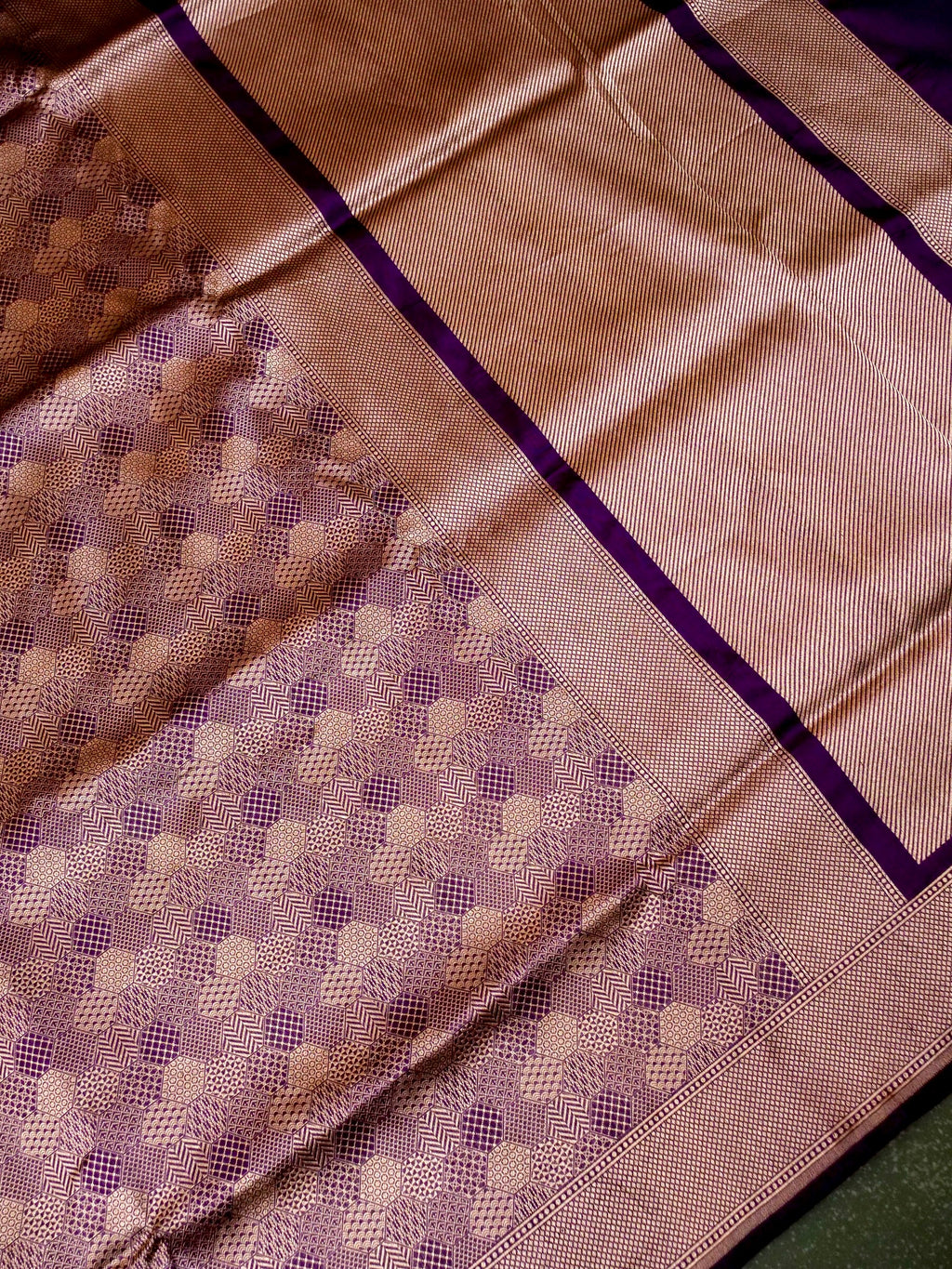 Handwoven Purple Banarasi Katan Silk Saree