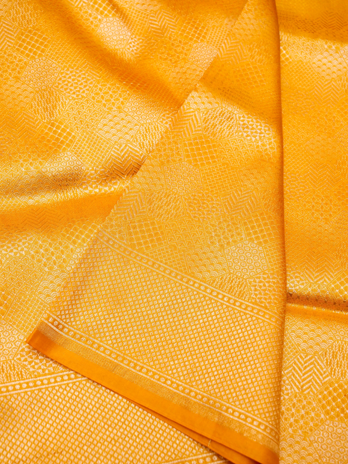 Handwoven Yellow Banarasi Katan Silk Saree